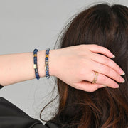 Starfish Project Emperor Blue Beaded Bracelet on model wearing two of these bracelets