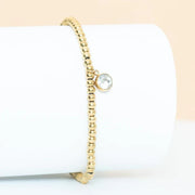 Splendid Sparkle Stretch Bracelet with zircon stone charm styled