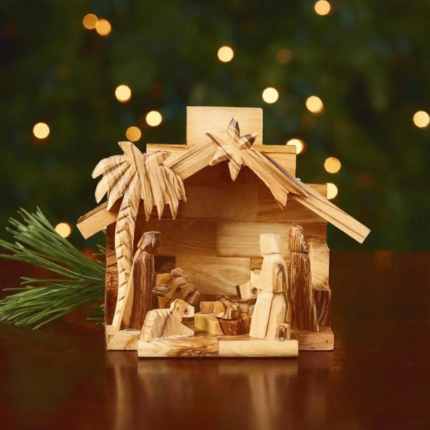 Olive Wood Nativity Scene handmade in the Holy Land by Palentinian artisans