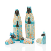 Kitenge-style Soapstone Five Piece Nativity Set from Kenya