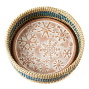 Snowflake Bread warmer in Blue Detail Basket