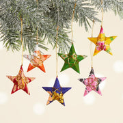 Set of 6 Sari Star Ornaments lifestyle