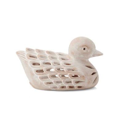 Whitewashed Terracotta Duck Lantern