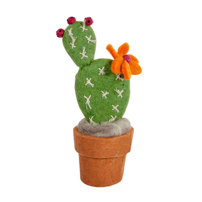 Small Felt Prickly Pear Potted Cactus decor