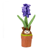 Potted plant decor piece featuring a felt purple hyacinth in bloom