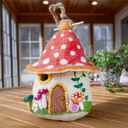 Felted Wool Birdhouse: Fungi Mushroom House lifestyle