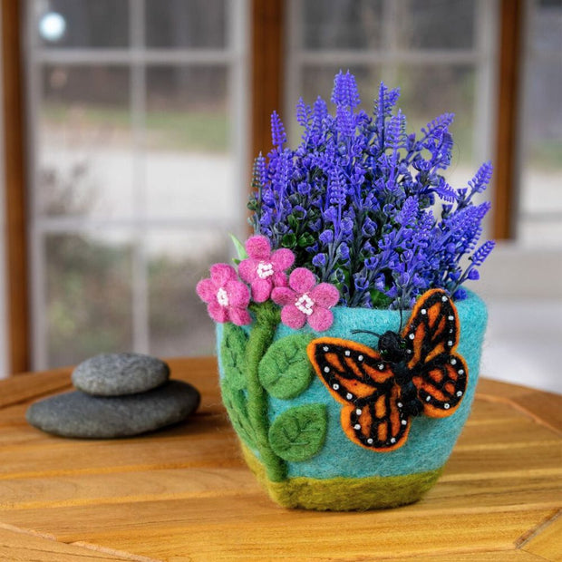 Felt Planter Pot - Monarch Butterfly lifestyle