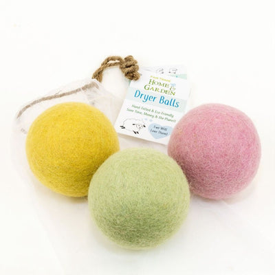 Set of 3 Pastel Color Wool Dryer Balls