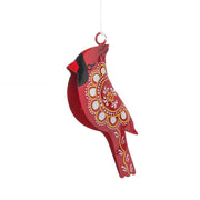 Hand-Painted Recycled Iron Cardinal Ornament with interior mini bell