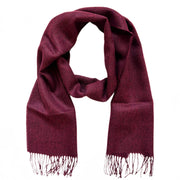 Solid color 100% Alpaca Fiber Fringed Scarf burgundy