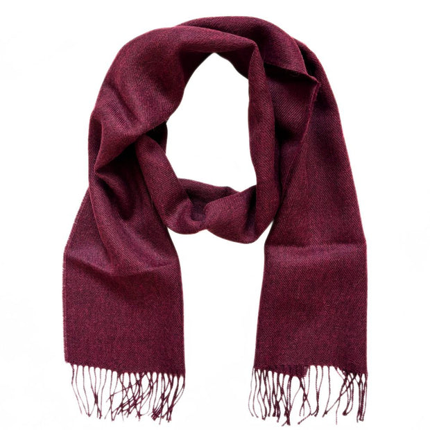 Solid color 100% Alpaca Fiber Fringed Scarf burgundy