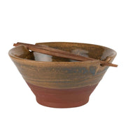 Chopsticks and Hand-thrown Terracotta Bowl Set