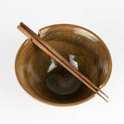 Chopsticks and Hand-thrown Terracotta Bowl Set interior view