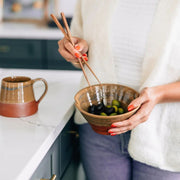 Chopsticks and Hand-thrown Terracotta Bowl Set lifestyle