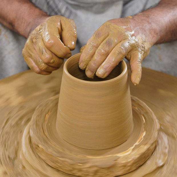 Hand-thrown Terracotta Coffee or Tea Mug in the process of being made