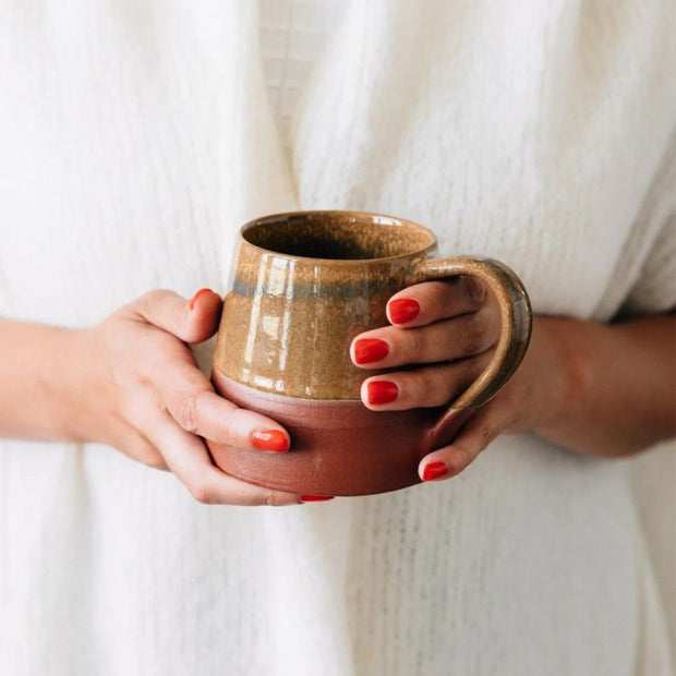 Hand-thrown Terracotta Coffee or Tea Mug lifestyle
