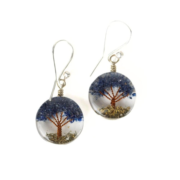 Mini Tree of Life Resin Drop Earrings