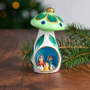 Mini Mushroom Hand-painted Ceramic Nativity styled