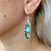 Costa Abalone Shell and Alpaca Silver Earrings on model