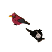 Pair of Carmesi Cardinal Gourd Stud Earrings showing the back of one of them