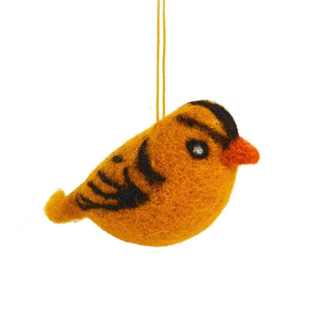 Felt Bird Ornament - Goldfinch