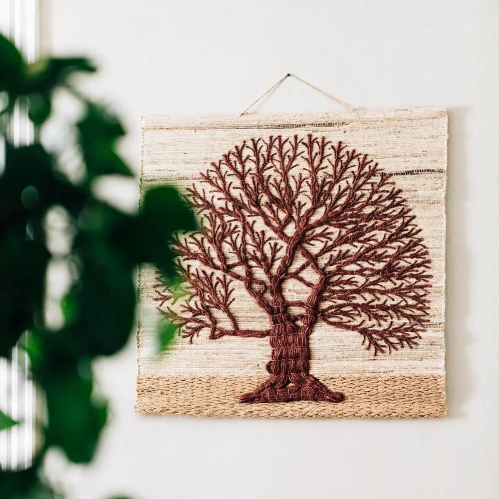 tree of life hanging planter Ten Thousand Villages Jute Tree of Life Wall Hanging