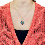 Heart Shaped Raza Murano Millefiori Pendant Necklace on model