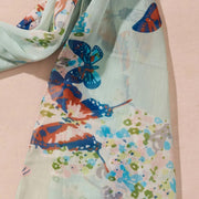 Komal Butterfly Chiffon Scarf showing close-up print