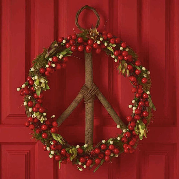 17-inch Wood and Vine Peace Wreath DIY holiday