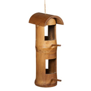 Double Decker Bamboo Bird Feeder
