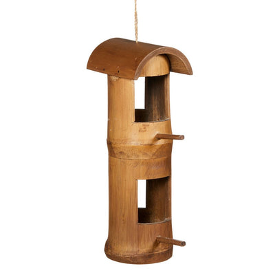 Double Decker Bamboo Bird Feeder
