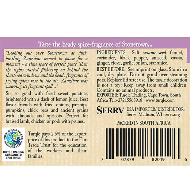Island Spice Blend black of label with ingredients