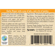 Garlic Pepper Spice Blend back of label with ingredients