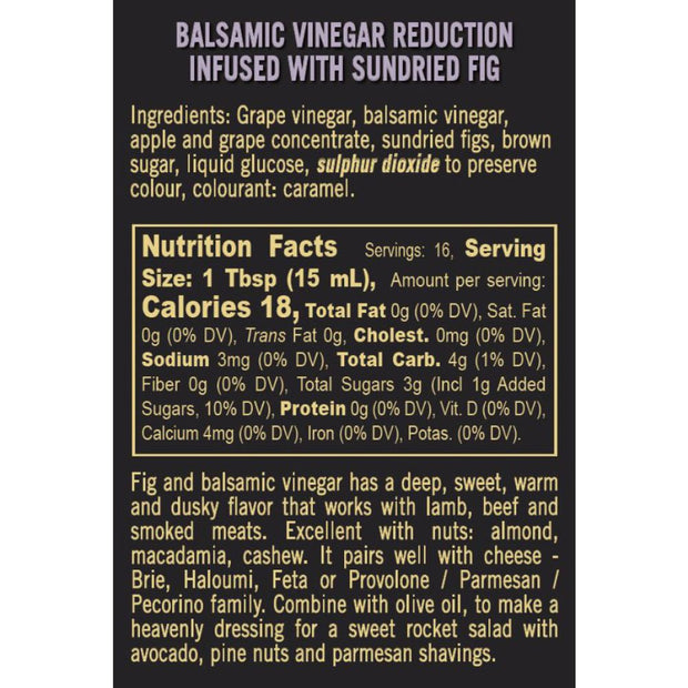 Sundried Fig Balsamic Vinegar Reduction 8.5 fl oz Nutrition Facts