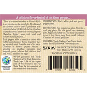 Rainbow Pepper back of label and ingredients