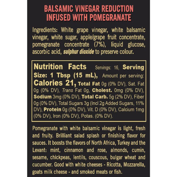 Pomegranate Balsamic Vinegar Reduction 8.5 fl oz Nutrition Facts