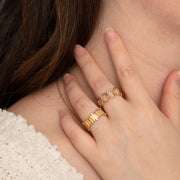 Crowned in Gold Ring on model