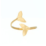 Whale Tale Adjustable Wrap Ring in Gold