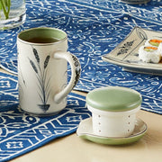 Dragonfly Ceramic Tea Infuser Mug lifestyle