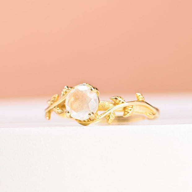 Enchanted Vine Moonstone Adjustable Ring closeup