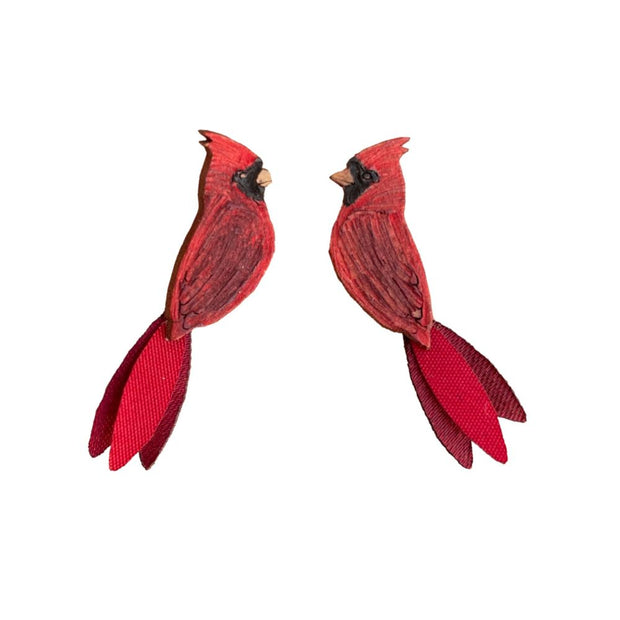 Cardinal Post Earrings