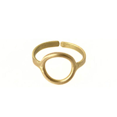 Gold-tone Petite Circle Adjustable Ring