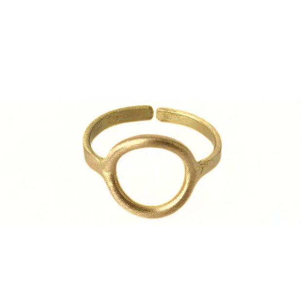 Gold-tone Petite Circle Adjustable Ring