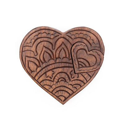 Puzzle Keepsake Box - Heart closed seen from the top