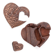 Puzzle Keepsake Box - Heart open with lid removed