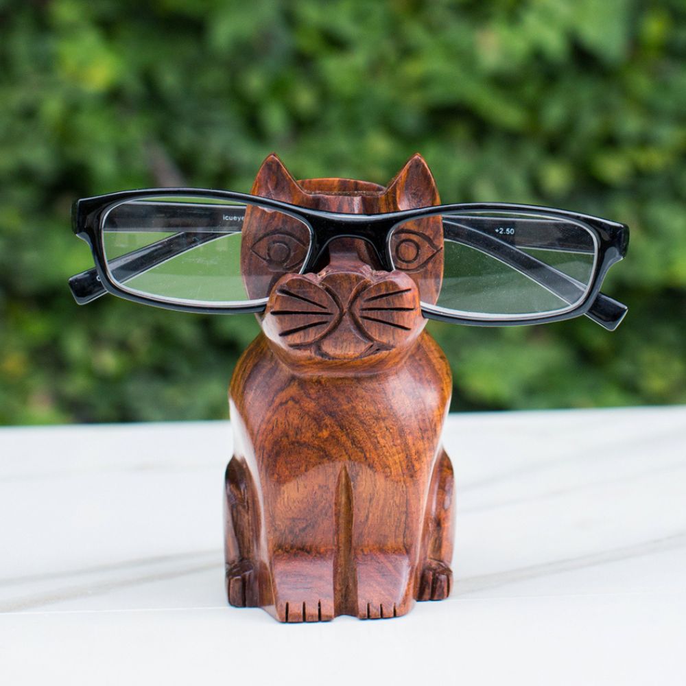 Kitty Cat Eyeglass Holder Stand lifestyle