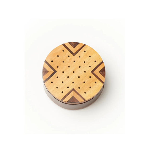 Travel Size Wood Peg Solitaire Game closed