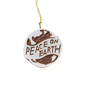 Hand-carved Wood Ornament - Peace on Earth