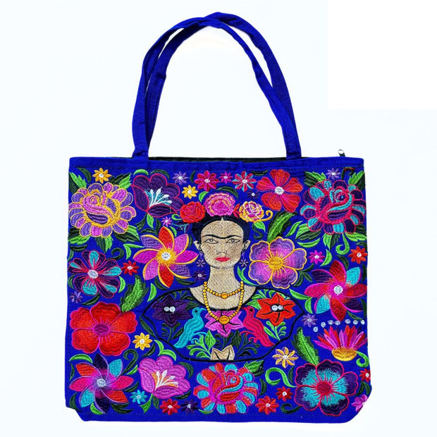 Frida Kahlo Embroidered Tote Bag Option D