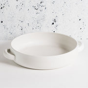 Stoneware Large Serving Plate with Handles Matte White